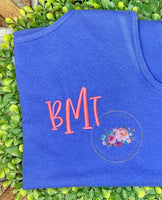 Comfort color monogram tank