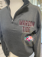 Maroon Tide Quarter Zip Embroidered