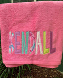 Appliqué beach towel