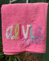 Appliqué beach towel