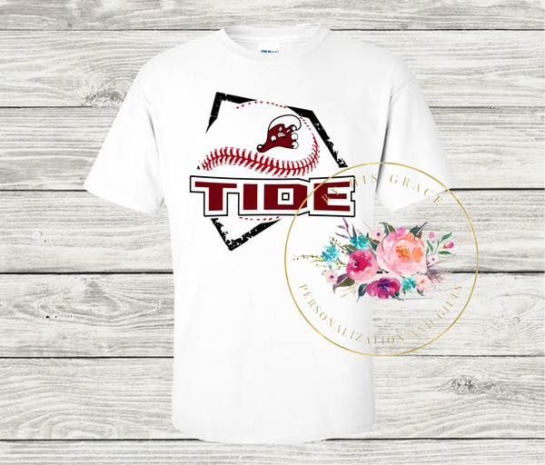 Baseball and Plate tee